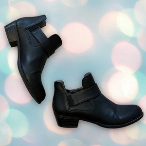 LifeStride Velocity Women’s Black Faux Leather Ankle Boots Booties Size 8